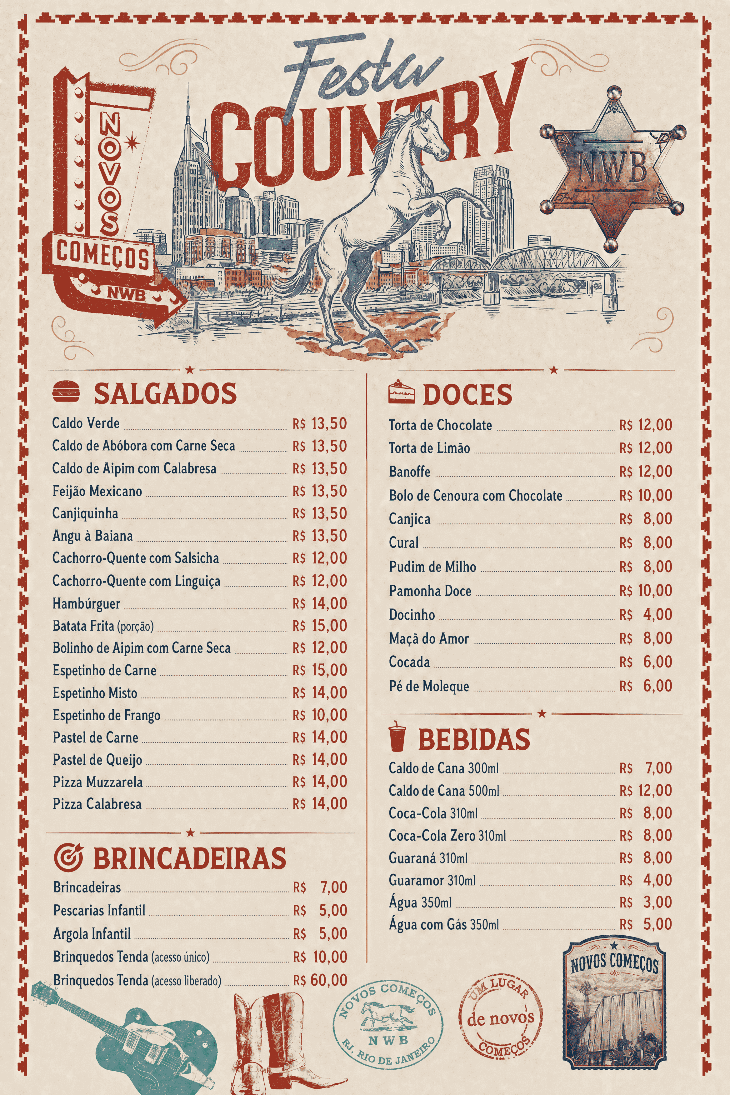 Cardápio Festa Country